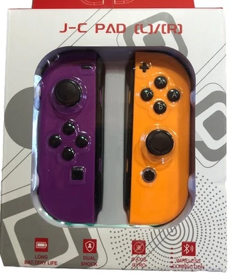 For Nintendo Switch Joy Con L & R Bluetooth Wireless Gamepad Purple/Orange - Image 1 of 4