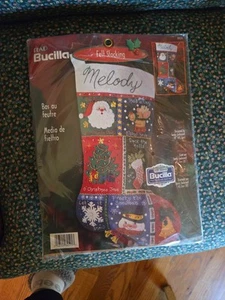 New Bucilla Christmas Musical Quilt 18" Felt Stocking Kit # 84591 Unopened 2001 - Picture 1 of 3