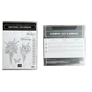 Stampin ' Up! Retired Daffodil Daydream Cling Stamp Set With Daffodil Die Set - Picture 1 of 9
