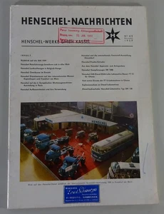 Prospekt / Broschüre Henschel-Nachrichten mit Händlersiegel | Stand 11/1959 - Bild 1 von 7