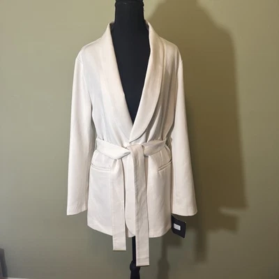 Marc New York Jacket Womens Ivory Tie Waist Long Sleeve Blazer NEW Size Large - Image 1 of 4
