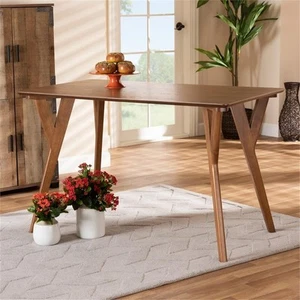Bowery Hill Mid-Century Walnut Brown Finished Wood Dining Table - Picture 1 of 7