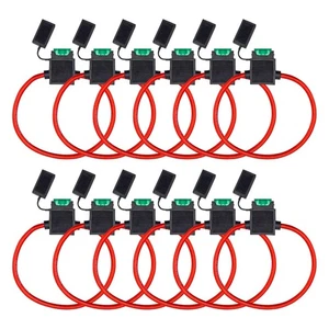 InstallGear ATC Fuse Holder with 30A Fuse, 10 Gauge OFC Power Wire (12 Pack)...  - Foto 1 di 6