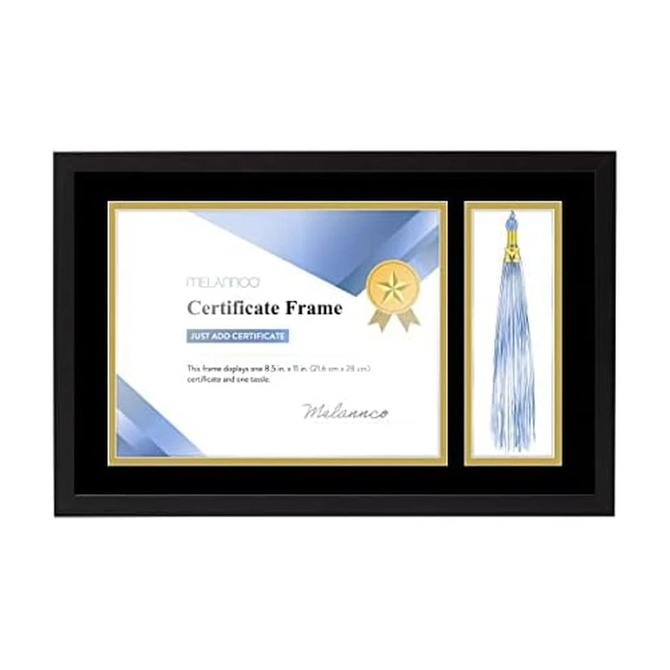 Melannco 18.8x12.1 In Black Diploma Frame for 8.5x11 In Certificate - Image 1 of 4