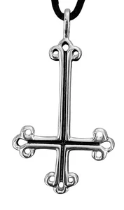 umgedrehtes Kreuz Ketten Anhänger Edelstahl verziert Satanskreuz Satan Nr.82 - Bild 1 von 7