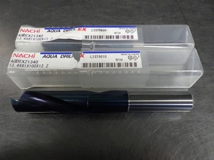 2 NEW! Nachi 13.4mm Carbide Flat Bottom Drills 12mmSHK | AQDEXZ1340 L9610 - Picture 1 of 3