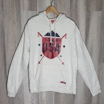 Team Apparel Mens XL USA 2018 Winter Olympics Hoodie Drawstring Sports Sweater - Image 1 of 4