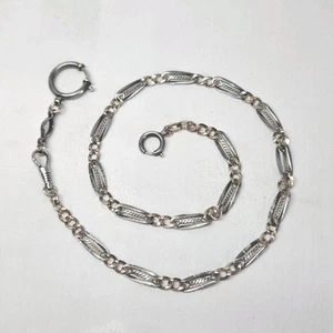 05L26 ANCIENNE CHAINE DE MONTRE A GOUSSET CHATELAINE ARGENT MASSIF 800 VERMEIL - Imagen 1 de 5