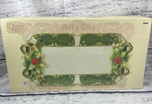 Bandeja de acebo de vacaciones de Navidad cerámica opulencia barril galleta - Imagen 1 de 6