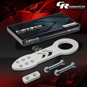 NRG 10MM RACING ANODIZED ALUMINUM BUMPER/CHASSIS TOW HOOK FRONT KIT WHITE - Bild 1 von 1