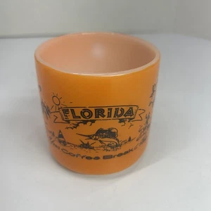 Vintage Bundesglas kleines Milchglas orange Florida Souvenir Becher - Bild 1 von 6