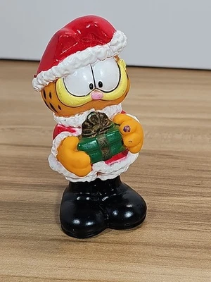 DE COLECCIÓN Garfield en Sombrero de Papá Noel Figura de Navidad Decoración Goma Juguete Figura Foto 1 de 4