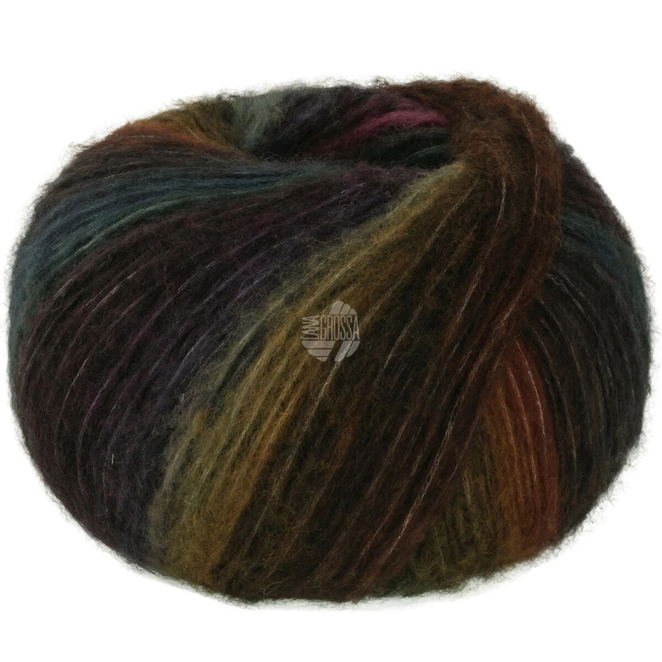 Wolle Kreativ! Lana Grossa - Bomba Fb. 9 nougat mokka brombeer schwarzblau  - Bild 1 von 1