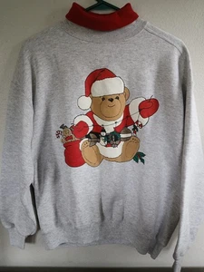Vintage Gopher Sport Gr. L Weihnachten Urlaub Weihnachtsbär Strumpf Pullover - Bild 1 von 5