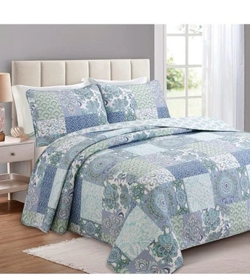 Cozy Line Home Fashions 3 piezas Juego de edredón de algodón Windfall, King Cp. @ $59 Foto 1 de 4