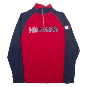 TOMMY HILFIGER Niños Sudadera Roja 1/4 Cremallera XL - Imagen 1 de 6