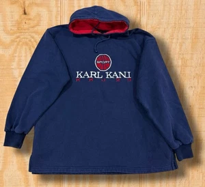 VINTAGE 90s KARL KANI SPORT LARGE OVERSIZED HIP HOP TUPAC HOODIE SWEATSHIRT - Picture 1 of 15