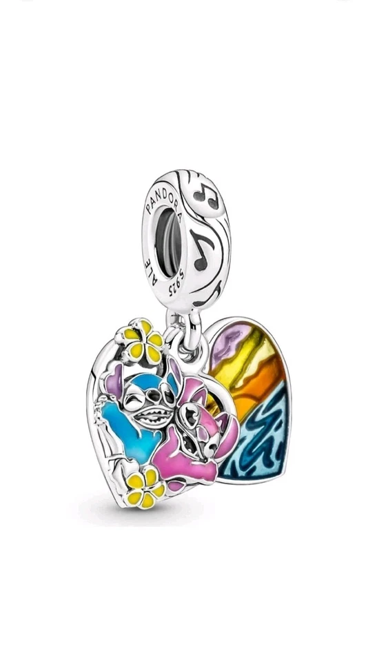 Pandora Disney Parks Stitch Ohana Double Dangle Charm Anhänger s925  - Bild 1 von 4