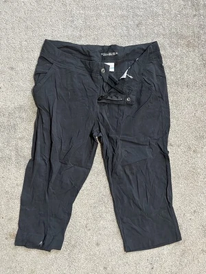 Calça Columbia Feminina 6 Preta Omni Shield Cintura Média Capri Elástica Caminhada Ao Ar Livre - Imagem 1 de 3