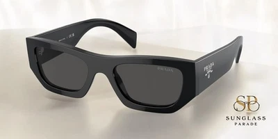 Óculos de sol unissex PRADA PR A01S 16K08Z preto cinza escuro 53 mm - Imagem 1 de 2