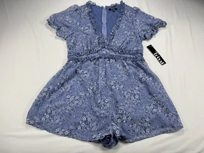 ✅Nueva ✅Camisa Blusa Floral Trixxi ✅Mujer ✅Azul ✅Cuello en V ✅Espalda Cremallera ✅Boho ✅ XL Foto 1 de 4