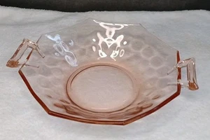 Rosa Depression Doppelgriff Glas Süßigkeiten Nuss Schale - Bild 1 von 11