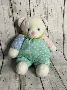 Peluche orso da circo sogni morbidi vintage sonaglio a pois colori pastello peluche - Foto 1 di 6