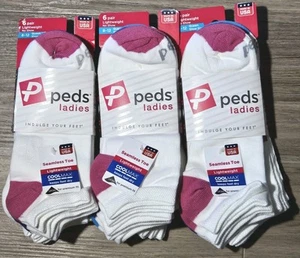 18 Pares de Calcetines Peds Damas Mujeres Ligeros No Show Talla Queen 8-12 Blanco -NUEVOS - Imagen 1 de 5