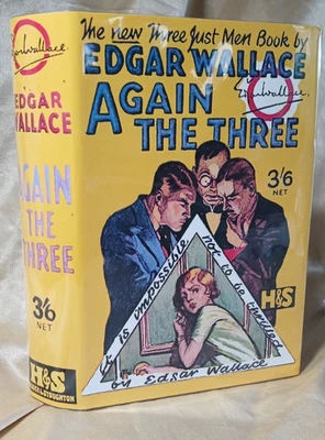 Edgar Wallace "Again The Three Just Men" 1928 First / 1st Edition Hardback w/FDJ Foto 1 de 4