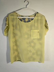 Patrizia Pepe Yellow and Blue Top, Size IT 40, UK 8 - Picture 1 of 7