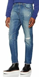 Versace Jeans Vaqueros Desgastados Slim Forma Plátano Piernas - Hecho en Italia, Certilogo - Imagen 1 de 11