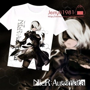 Juego NieR: Automata YoRHa 2B Anime Unisex Camiseta Mangas Cortas Camiseta Blanca Prendas para el torso - Imagen 1 de 1