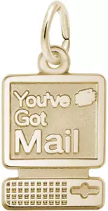 Gold-Plated Sterling Silver Youve Got Mail Computer Charm by Rembrandt - Picture 1 of 2