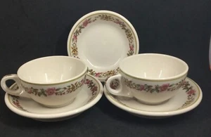 Set of 2 Vintage Shenango China Cup & Saucer Sets w Matching Berry Bowl 5 Pieces - Picture 1 of 12