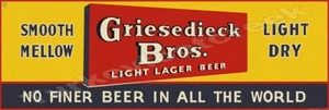 Griesedieck Bros. Light Lager Beer 6" x 18" Metal Sign - Picture 1 of 1