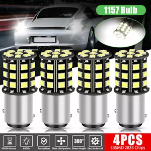 4x 1157 33-SMD LED Tail Brake Stop Reverse Parking Turn Signal Light Bulbs White - Picture 1 of 9