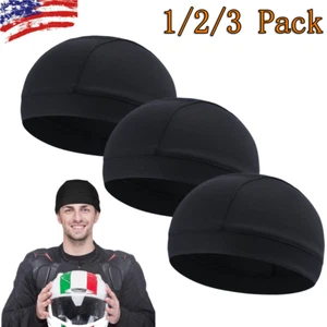Durag Sweat Wicking Cooling Dome Bald Skull Cap Helmet Liner Sports Beanie Hat - Picture 1 of 14