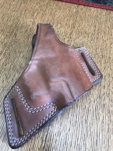 Bianchi #5 Black Widow Brown Leather Right Hand Belt Holster S&W 9mm - Picture 1 of 5