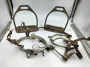 Rare Antique Spurs & Stirrups RMW RM Williams Spurs Brass Stirrups c.WW1 Spurs - Picture 1 of 14