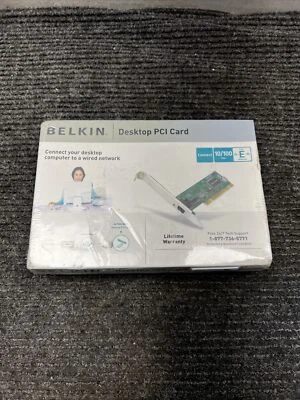 New Belkin Desktop Network PCI Card 10/100BT Ethernet  - Image 1 of 4