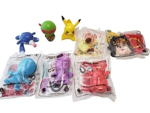 MCDONALDS TOY LOT (8) SPIDERMAN TURTLES PIKACHU-SOME BAGGED-COLLECTOR-NOTE - Picture 1 of 5