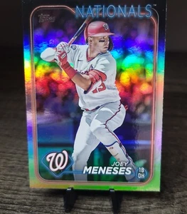 Lámina arco iris plateada Topps Joey Meneses de Washington Nationals #142 2024 - Imagen 1 de 3