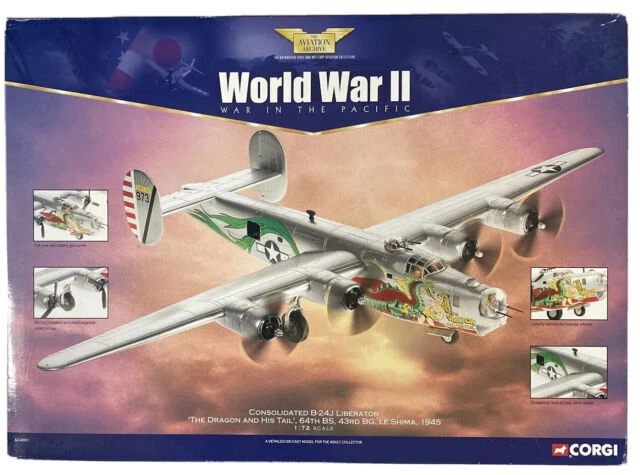 Corgi The Aviation Archive World War II B-24J Liberator Dragon and His Tail 1:72 Military Aircraft (AA34001)