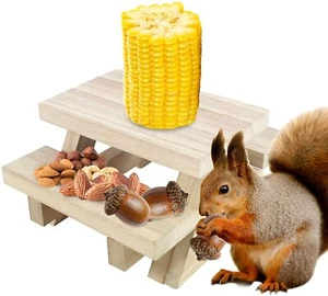 Nature's Hangout || Squirrel Feeder || Outside Wooden Table Style || Brand NEW - Picture 1 of 5