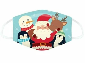 Kinder Stoffmaske Mund Nase Schutz waschbar Weihnachten Weihnachtsmann Rentier - Bild 1 von 8