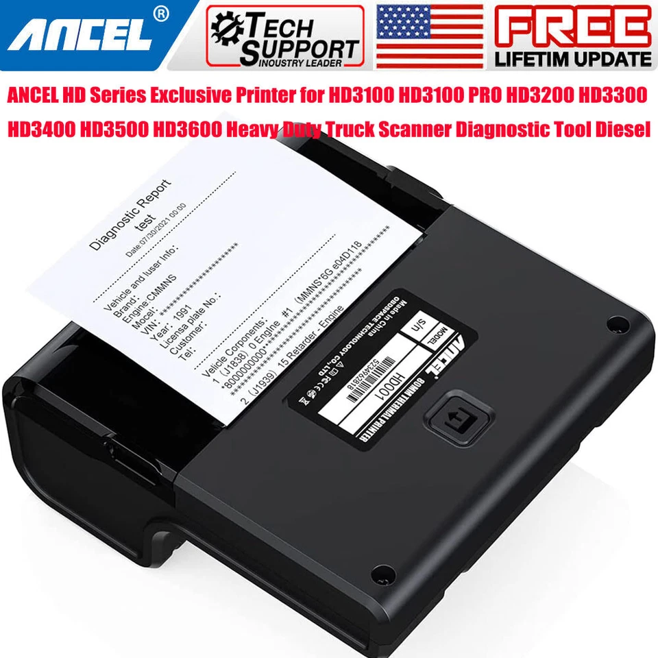 ANCEL HD Series Exclusive Printer for HD3300 HD3400 HD3500 HD3600 Truck Scanner - Image 1 of 4