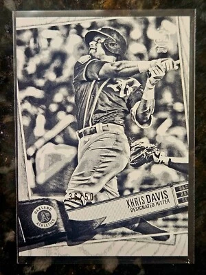 2019 Topps Big League KHRIS DAVIS Artist Black & White SP /50 Oakland Athletics - Image 1 of 3