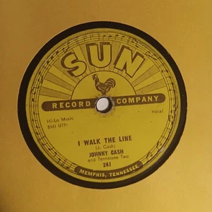 Johnny Cash Vintage 78 Sun Record - 1956 "I Walk The Line & Get Rhythm" U191 - Picture 1 of 5