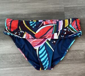Bleu Rod Beattie Floral Bikini Bottoms Size 12 Swimsuit Tropical Print