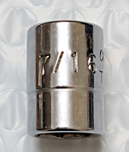 CORNWELL TOOLS USA T-2214, 3/8" DRIVE, 7/16" SOCKET, SHALLOW, 6 POINT. - Picture 1 of 8